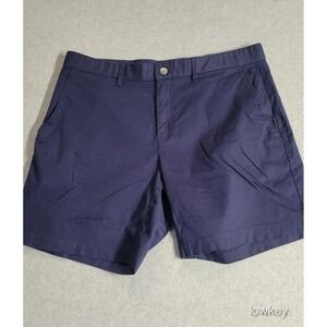 Fabletics One Short Mens 36 Navy Blue Cotton Blend Stretch Chino Gym